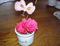 Porte nom rose et papillon